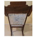 LLBR2 - Antique Oak Rocking Chair with Floral Upholstery