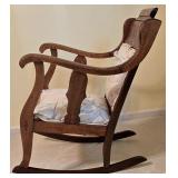 LLBR2 - Antique Oak Rocking Chair with Floral Upholstery