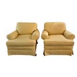 TVRM - Pair of Clayton Marcus Upholstered Armchairs with Textured Fabric