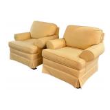 TVRM - Pair of Clayton Marcus Upholstered Armchairs with Textured Fabric
