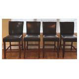 K - Set of 4 Faux Leather Counter Height Chairs