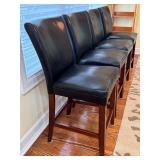 K - Set of 4 Faux Leather Counter Height Chairs