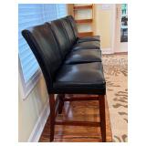 K - Set of 4 Faux Leather Counter Height Chairs