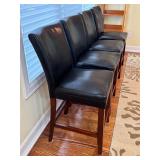 K - Set of 4 Faux Leather Counter Height Chairs