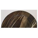 LR - 17 Inch Handmade Ceramic Platter with Abstract Glaze and Easel Stand