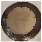 LR - 17 Inch Handmade Ceramic Platter with Abstract Glaze and Easel Stand