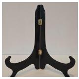LR - 17 Inch Handmade Ceramic Platter with Abstract Glaze and Easel Stand
