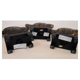 LR - Set of 3 Decorative Fish Figurines on Black Stands
