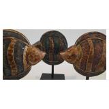 LR - Set of 3 Decorative Fish Figurines on Black Stands