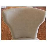 LR - Upholstered Dining Chair with Nailhead Trim and Curved Back