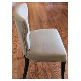 LR - Upholstered Dining Chair with Nailhead Trim and Curved Back