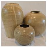 LR - Set of 3 Jeff Baldus Studio Pottery Vases