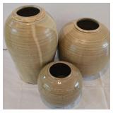 LR - Set of 3 Jeff Baldus Studio Pottery Vases