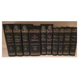 LR - Set of 10 Classic Black Leather-Bound Literature and Reference Books