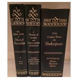 LR - Set of 10 Classic Black Leather-Bound Literature and Reference Books
