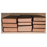 LR - Set of 10 Classic Black Leather-Bound Literature and Reference Books