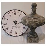 LR - 16-Inch Thomas Moore Wall Clock and 19-Inch Decorative Newell Post