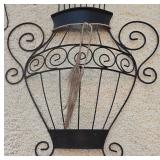 LR - Set of 2 Large Metal Wall Art Vases with Floral Design