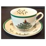 LR - Spode Christmas Tree Dinnerware Set with Cups, Saucers, Plates, and Bowls