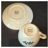 LR - Spode Christmas Tree Dinnerware Set with Cups, Saucers, Plates, and Bowls