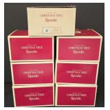 LR - Spode Christmas Tree Dinnerware Set with Cups, Saucers, Plates, and Bowls