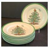 LR - Spode Christmas Tree Dinnerware Set with Cups, Saucers, Plates, and Bowls