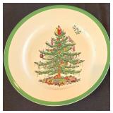 LR - Spode Christmas Tree Dinnerware Set with Cups, Saucers, Plates, and Bowls