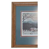 LR - Framed Norman Rockwell Print Stockbridge Main Street at Christmas