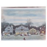 LR - Framed Norman Rockwell Print Stockbridge Main Street at Christmas