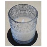 LR - Decorative Wooden Tray, Pair of 24 Inch Metal Candlesticks, and LED Candle