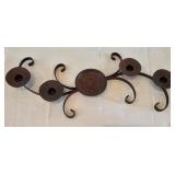 LR - 19-Inch Metal Scrollwork Pillar Candle Holder with 5 Onyx Cylinders
