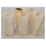 LR - 19-Inch Metal Scrollwork Pillar Candle Holder with 5 Onyx Cylinders
