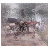 LR - Framed Johnny Finley Signed Horse and Carriage Art Print