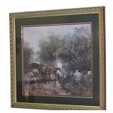 LR - Framed Johnny Finley Signed Horse and Carriage Art Print