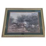 LR - Framed Johnny Finley Signed Horse and Carriage Art Print