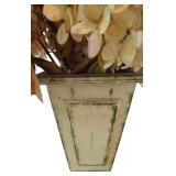 LR - Decorative Candle Holder, Vanilla Breve Scented Candle, and Glass Oil Lamp with Floral Foliage Display
