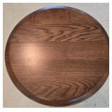 LR - Vintage Wood Pedestal Side Table with Turned Legs