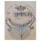 LR - Paris Script Vanity Stool with Metal Base