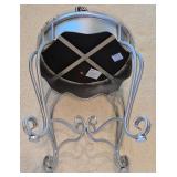 LR - Paris Script Vanity Stool with Metal Base