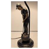 LR - Golf Theme Table Lamp with Golfer Figure and Shade