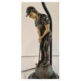 LR - Golf Theme Table Lamp with Golfer Figure and Shade