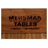 LR - Vintage Mersman Drop-Leaf Side Table with Drawer and Brass Handle