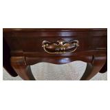 LR - Vintage Mersman Drop-Leaf Side Table with Drawer and Brass Handle