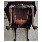 LR - Vintage Mersman Drop-Leaf Side Table with Drawer and Brass Handle