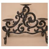 K - Pedestal Candelabra and Pair of Tall Metal Candlesticks Set