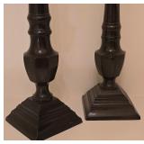 K - Pedestal Candelabra and Pair of Tall Metal Candlesticks Set
