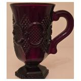 H - Set of 8 Vintage Avon Cape Cod Ruby Red Glass Mugs