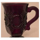 H - Set of 8 Vintage Avon Cape Cod Ruby Red Glass Mugs