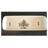 H - Spode Christmas Tree Entertaining Set with Bowls, Trays, Bell, Candleholders, Spoons, and Linen Napkins