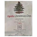 H - Spode Christmas Tree Entertaining Set with Bowls, Trays, Bell, Candleholders, Spoons, and Linen Napkins